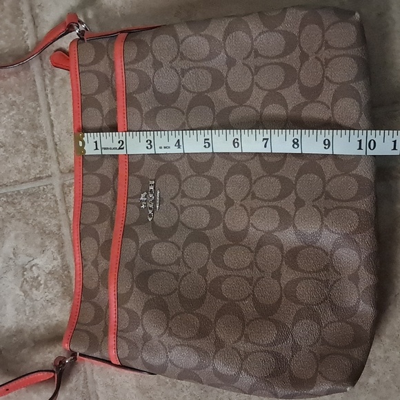 Coach Orange Trim Signature File Crossbody - Picture 8 of 8